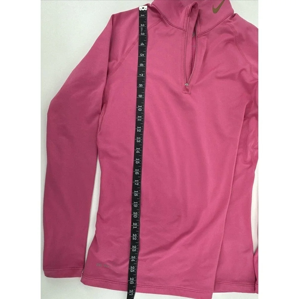 NIKE Combat Pink Fleece Medium Fitted DRI-Fit Quarter Zip